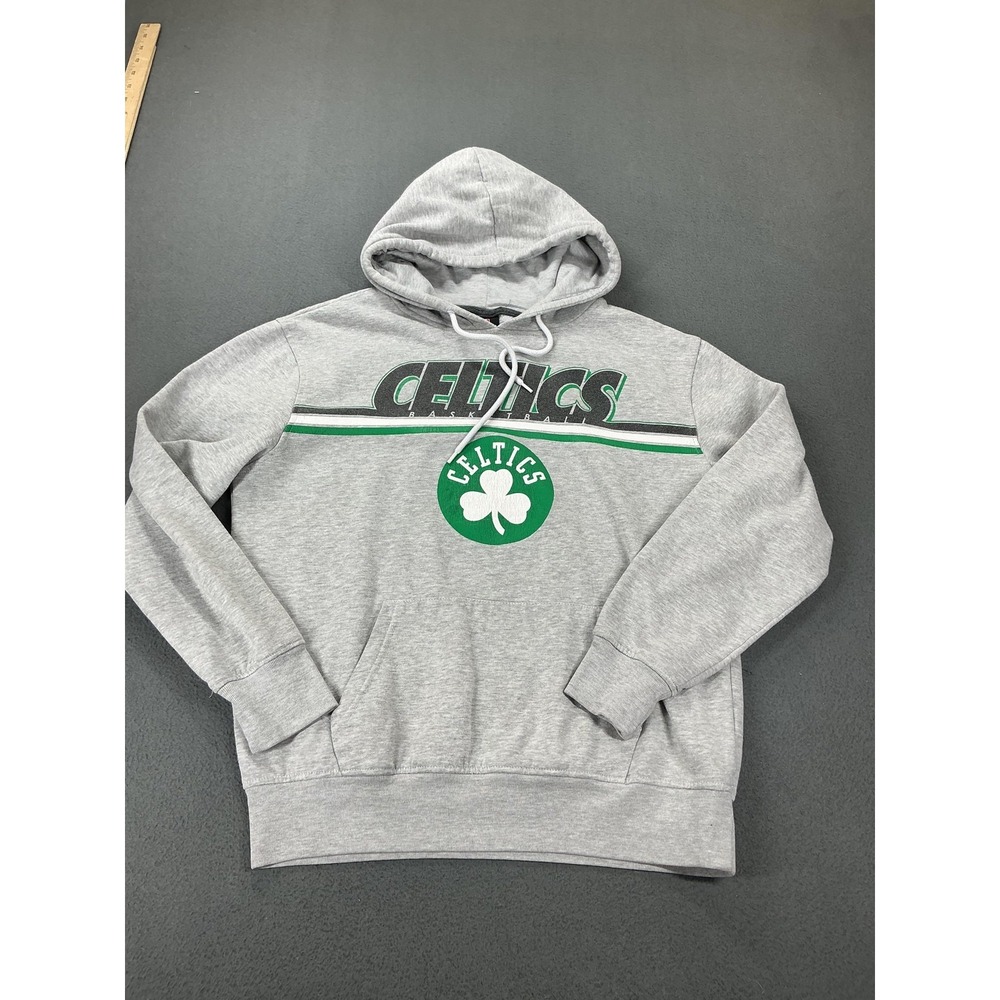 Boston Celtics Sweatshirt Mens Medium Gray NBA Basketball UNK Pullover Hoodie